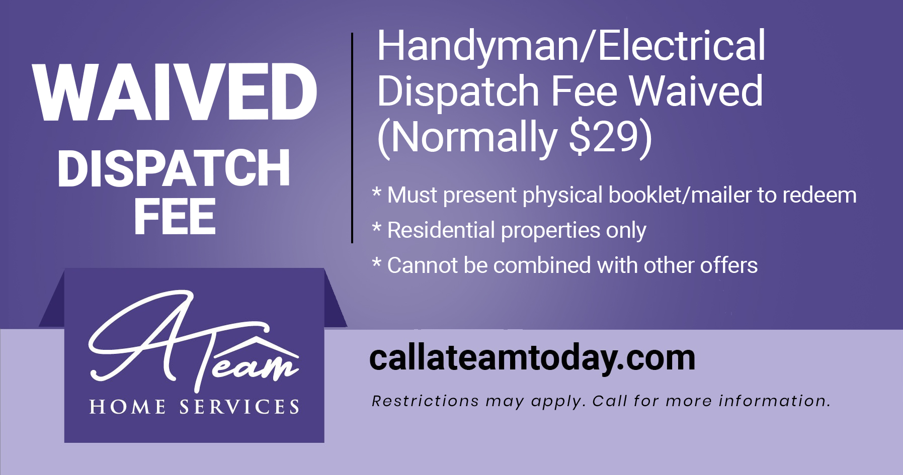 dispatch fee waived